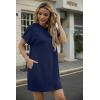 imageGRECERELLE Womens Casual TShirt Dress with Pockets Short Sleeve Shift Dresses WrinkleResistant Above Knee LengthNavy Blue