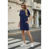 imageGRECERELLE Womens Casual TShirt Dress with Pockets Short Sleeve Shift Dresses WrinkleResistant Above Knee LengthNavy Blue