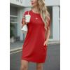 imageGRECERELLE Womens Casual TShirt Dress with Pockets Short Sleeve Shift Dresses WrinkleResistant Above Knee LengthRed