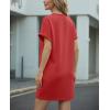 imageGRECERELLE Womens Casual TShirt Dress with Pockets Short Sleeve Shift Dresses WrinkleResistant Above Knee LengthRed