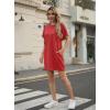 imageGRECERELLE Womens Casual TShirt Dress with Pockets Short Sleeve Shift Dresses WrinkleResistant Above Knee LengthRed