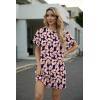 imageGRECERELLE Womens Casual TShirt Dress with Pockets Short Sleeve Shift Dresses WrinkleResistant Above Knee LengthRed Striped Bow