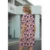 imageGRECERELLE Womens Casual TShirt Dress with Pockets Short Sleeve Shift Dresses WrinkleResistant Above Knee LengthRed Striped Bow