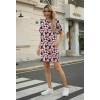 imageGRECERELLE Womens Casual TShirt Dress with Pockets Short Sleeve Shift Dresses WrinkleResistant Above Knee LengthRed Striped Bow