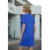 imageGRECERELLE Womens Casual TShirt Dress with Pockets Short Sleeve Shift Dresses WrinkleResistant Above Knee LengthRoyal Blue
