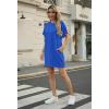 imageGRECERELLE Womens Casual TShirt Dress with Pockets Short Sleeve Shift Dresses WrinkleResistant Above Knee LengthRoyal Blue