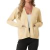imageGRECERELLE Womens Lightweight Long Sleeve Open Front Knit Cardigans Sweaters with PocketsButter Yellow