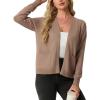 imageGRECERELLE Womens Lightweight Long Sleeve Open Front Knit Cardigans Sweaters with PocketsCamel