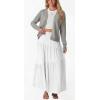 imageGRECERELLE Womens Lightweight Long Sleeve Open Front Knit Cardigans Sweaters with PocketsLight Gray