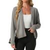 imageGRECERELLE Womens Lightweight Long Sleeve Open Front Knit Cardigans Sweaters with PocketsLight Gray