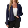 imageGRECERELLE Womens Lightweight Long Sleeve Open Front Knit Cardigans Sweaters with PocketsNavy Blue