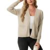 imageGRECERELLE Womens Lightweight Long Sleeve Open Front Knit Cardigans Sweaters with PocketsOatmeal
