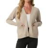 imageGRECERELLE Womens Lightweight Long Sleeve Open Front Knit Cardigans Sweaters with PocketsOatmeal