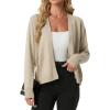 imageGRECERELLE Womens Lightweight Long Sleeve Open Front Knit Cardigans Sweaters with PocketsOatmeal