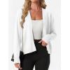 imageGRECERELLE Womens Lightweight Long Sleeve Open Front Knit Cardigans Sweaters with PocketsWhite