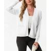 imageGRECERELLE Womens Lightweight Long Sleeve Open Front Knit Cardigans Sweaters with PocketsWhite