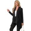 imageGRECERELLE Womens Long Sleeve Lightweight Cardigan Casual Open Front Draped Asymmetric Hem Cardigans with PocketsAblack