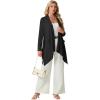 imageGRECERELLE Womens Long Sleeve Lightweight Cardigan Casual Open Front Draped Asymmetric Hem Cardigans with PocketsAblack