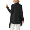 imageGRECERELLE Womens Long Sleeve Lightweight Cardigan Casual Open Front Draped Asymmetric Hem Cardigans with PocketsAblack