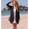 imageGRECERELLE Womens Long Sleeve Lightweight Cardigan Casual Open Front Draped Asymmetric Hem Cardigans with PocketsAblack
