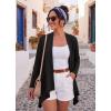 imageGRECERELLE Womens Long Sleeve Lightweight Cardigan Casual Open Front Draped Asymmetric Hem Cardigans with PocketsAblack