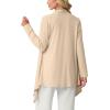 imageGRECERELLE Womens Long Sleeve Lightweight Cardigan Casual Open Front Draped Asymmetric Hem Cardigans with PocketsApricot