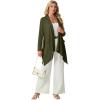 imageGRECERELLE Womens Long Sleeve Lightweight Cardigan Casual Open Front Draped Asymmetric Hem Cardigans with PocketsArmy Green