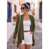imageGRECERELLE Womens Long Sleeve Lightweight Cardigan Casual Open Front Draped Asymmetric Hem Cardigans with PocketsArmy Green