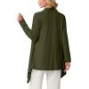 imageGRECERELLE Womens Long Sleeve Lightweight Cardigan Casual Open Front Draped Asymmetric Hem Cardigans with PocketsArmy Green