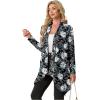 imageGRECERELLE Womens Long Sleeve Lightweight Cardigan Casual Open Front Draped Asymmetric Hem Cardigans with PocketsBlack White Lily