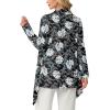 imageGRECERELLE Womens Long Sleeve Lightweight Cardigan Casual Open Front Draped Asymmetric Hem Cardigans with PocketsBlack White Lily