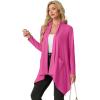 imageGRECERELLE Womens Long Sleeve Lightweight Cardigan Casual Open Front Draped Asymmetric Hem Cardigans with PocketsHot Pink