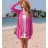 imageGRECERELLE Womens Long Sleeve Lightweight Cardigan Casual Open Front Draped Asymmetric Hem Cardigans with PocketsHot Pink