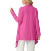 imageGRECERELLE Womens Long Sleeve Lightweight Cardigan Casual Open Front Draped Asymmetric Hem Cardigans with PocketsHot Pink