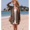 imageGRECERELLE Womens Long Sleeve Lightweight Cardigan Casual Open Front Draped Asymmetric Hem Cardigans with PocketsLd Dark Khaki