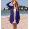 imageGRECERELLE Womens Long Sleeve Lightweight Cardigan Casual Open Front Draped Asymmetric Hem Cardigans with PocketsNavy Blue