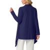 imageGRECERELLE Womens Long Sleeve Lightweight Cardigan Casual Open Front Draped Asymmetric Hem Cardigans with PocketsNavy Blue