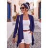 imageGRECERELLE Womens Long Sleeve Lightweight Cardigan Casual Open Front Draped Asymmetric Hem Cardigans with PocketsNavy Blue