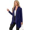 imageGRECERELLE Womens Long Sleeve Lightweight Cardigan Casual Open Front Draped Asymmetric Hem Cardigans with PocketsNavy Blue