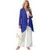 imageGRECERELLE Womens Long Sleeve Lightweight Cardigan Casual Open Front Draped Asymmetric Hem Cardigans with PocketsRoyal Blue