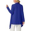 imageGRECERELLE Womens Long Sleeve Lightweight Cardigan Casual Open Front Draped Asymmetric Hem Cardigans with PocketsRoyal Blue