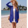 imageGRECERELLE Womens Long Sleeve Lightweight Cardigan Casual Open Front Draped Asymmetric Hem Cardigans with PocketsRoyal Blue