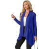 imageGRECERELLE Womens Long Sleeve Lightweight Cardigan Casual Open Front Draped Asymmetric Hem Cardigans with PocketsRoyal Blue