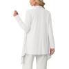 imageGRECERELLE Womens Long Sleeve Lightweight Cardigan Casual Open Front Draped Asymmetric Hem Cardigans with PocketsWhite