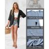 imageGRECERELLE Womens Summer Lightweight 34 Sleeve Cardigan Open Front Casual Loose Kimono Cover Ups with PocketsBlack