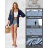 imageGRECERELLE Womens Summer Lightweight 34 Sleeve Cardigan Open Front Casual Loose Kimono Cover Ups with PocketsDark Blue