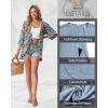 imageGRECERELLE Womens Summer Lightweight 34 Sleeve Cardigan Open Front Casual Loose Kimono Cover Ups with PocketsDark Blue Palm Leaf