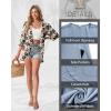 imageGRECERELLE Womens Summer Lightweight 34 Sleeve Cardigan Open Front Casual Loose Kimono Cover Ups with PocketsKhaki Black Flower