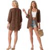imageGRECERELLE Womens Summer Lightweight 34 Sleeve Cardigan Open Front Casual Loose Kimono Cover Ups with PocketsLd Coffee