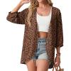 imageGRECERELLE Womens Summer Lightweight 34 Sleeve Cardigan Open Front Casual Loose Kimono Cover Ups with PocketsLd Coffee